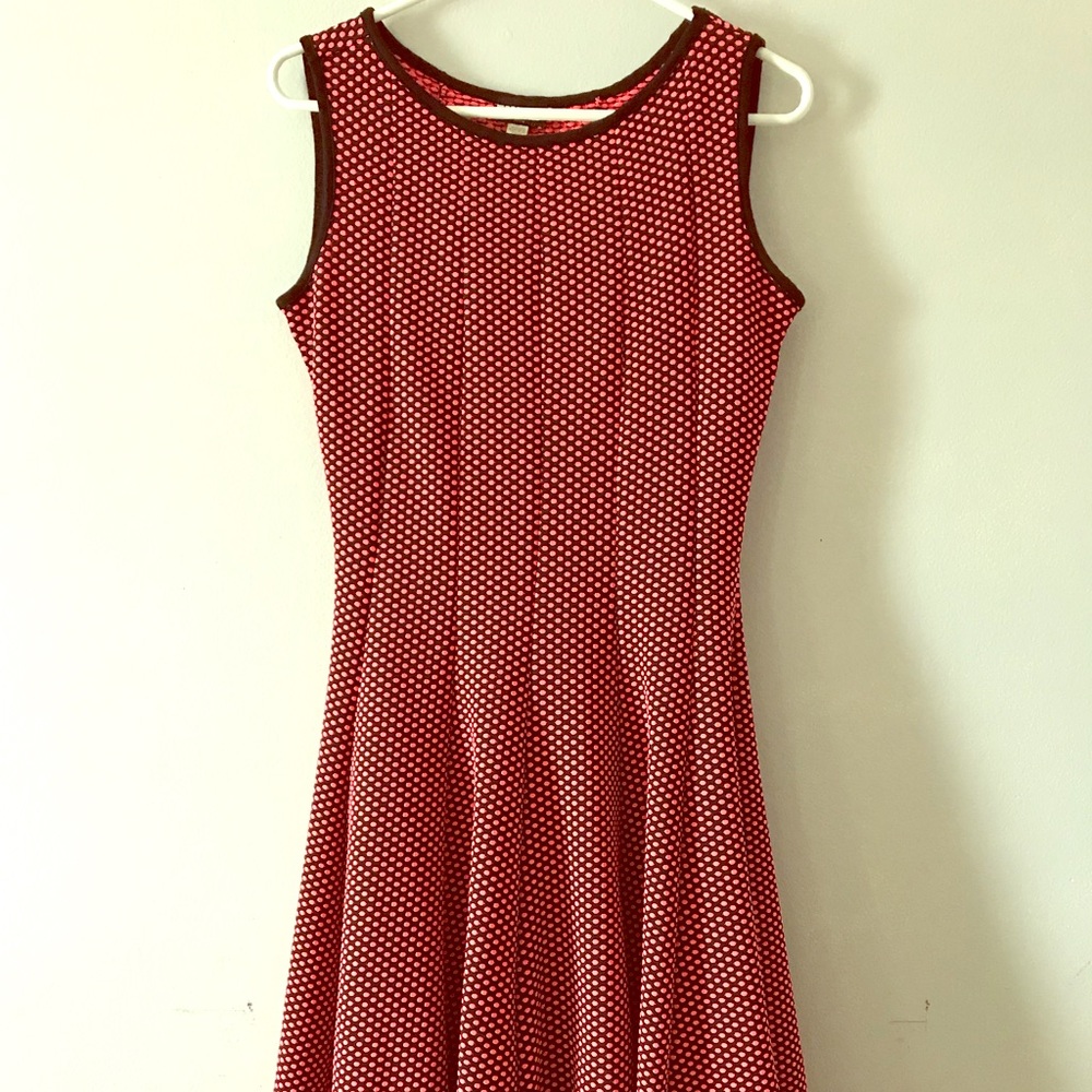 HAANI Petite Black & Pink Polkadot Dress